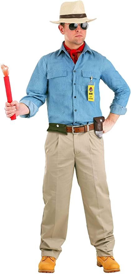 Dinosaur Themed Family Costumes, Male Movie Characters Costumes, Jurassic Park Costume, Dr Alan Grant, Explorer Costume, Belt Pouches, Outfit For Halloween, Movie Outfit, Inflatable Dinosaur Costume