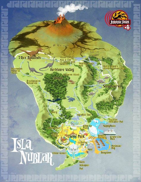 Amazing new Jurassic World concept art recaptures the magic of Jurassic Park - Jurassic Outpost Jurassic Park Concept Art, Jurassic World Map, Jurassic Park Map, World Concept Art, Jurassic Park Trilogy, Jurassic Movies, Jurassic Park Poster, New Jurassic World, Jurassic Park Logo