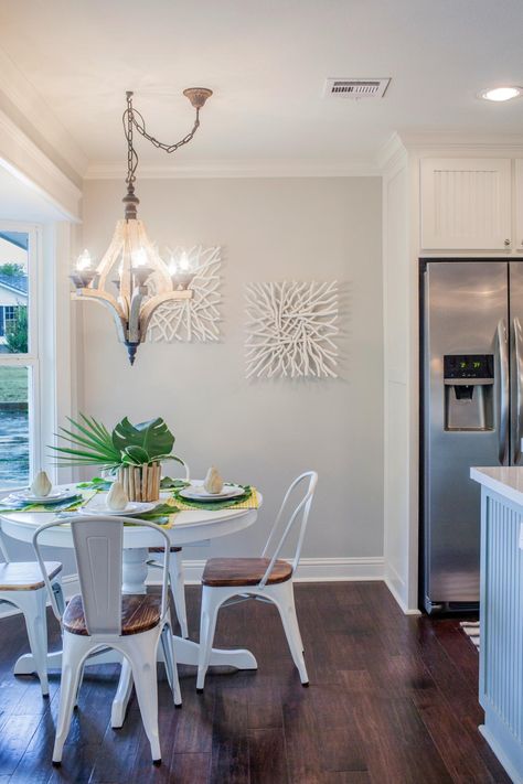 Kitchen chandelier over table