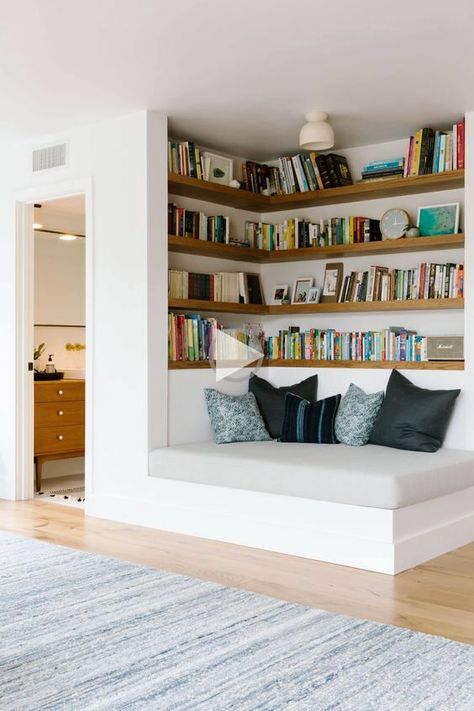 ✓✓✓Create a Reading Nook Just in Time for Fall - Wit & Delight diy furniture small spaces tiny homes, diy patio furniture for small spaces, diy cardboard furniture for small spaces. Reading Nooks, Home Office Built Ins, Reading Nook Ideas, Office Built Ins, Home Office Library, I Love To Read, Wit And Delight, Nook Ideas, Fall Reading