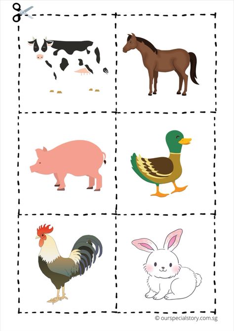 The ability to match is a fundamental skill to many concepts. It is also essential to language development when a child is learning to read or write. In this printable, your child will learn to attend to the details of each farm animal by comparing their different features. Pictures Of Farm Animals, Printable Animal Pictures, Printable Farm Animals, Farms Animals, Farm Animals For Kids, Farm Animals Pictures, Animal Matching Game, Animal Pictures For Kids, Farm Animals Preschool