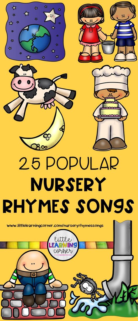 25 popular nursery rhymes songs for kids great for toddlers, preschool, kindergarten, and first grade. Build early language and reading skills. #poemsforkids #nurseryrhymes Props For Nursery Rhymes, Nursery Rhyme Songs For Preschool, Nursery Rhyme Crafts For Infants, Nursery Rhyme Costumes For Teachers, Nursery Rhyme Costumes For Kids, Nursery Rythmes Crafts For Toddlers, Nursery Ryms, Nursery Rhymes Crafts For Toddlers, Rhymes For Kids Preschool