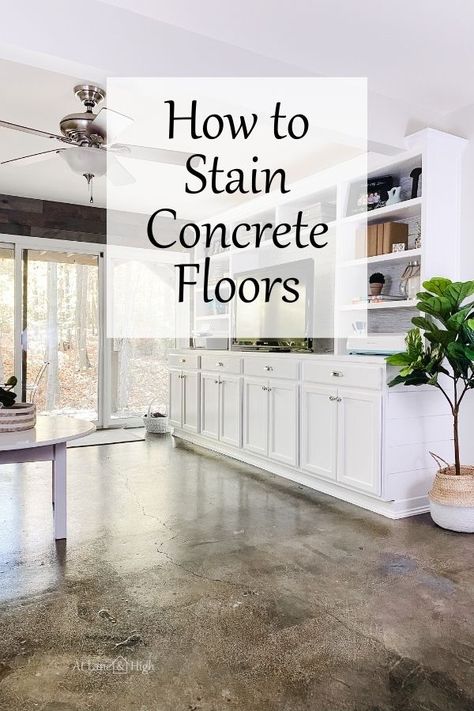 Stained Cement Floors, Stain Concrete Floors, Diy Stained Concrete Floors, Best Concrete Paint, How To Stain Concrete, Seal Concrete Floor, Concrete Floors In House, Concrete Floors Diy, Diy Concrete Stain