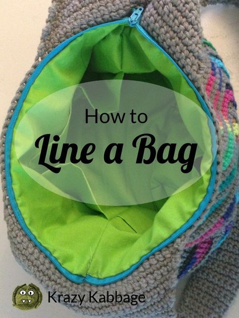 How to line, add pockets and a zipper to a crochet bag – Krazy Kabbage Crocheted Purses And Bags, Lining Crochet Bag, Fun Crochet Bags, Crochet Hand Bags Free Pattern, Plarn Projects Crochet, Crochet Purses And Bags, Crochet Bag Patterns, Mochila Crochet, Bag Lining