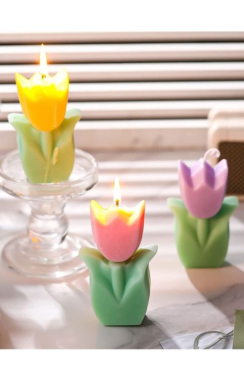 the midnight tulip candle can be applied as decorations in your living room, bedroom, bathroom, weddings, bride showers, engagements, anniversaries, baby showers, birthday and more, the cute designs with nice smells are suitable for most areas #amazonaffiliatedmarketing Room Decor Funky, Candle Room Decor, Cool Candles, Party Favors Pink, Candles Cute, Funky Candles, Pink Party Favors, Tulip Candle, Shaped Candles