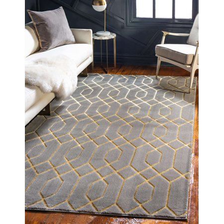 Gold Rugs, Gold Area Rug, Trellis Rug, Gold Rug, Yellow Area Rugs, Unique Loom, Geometric Area Rug, The Gray, Grey And Gold
