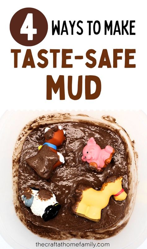 Mud Recipe, Edible Sensory Play, Farm Sensory Bin, Farm Animals Preschool, Sensory Play Toddlers, Toddler Sensory Bins, Farm Animals Activities, Pig In Mud, Diy Edible