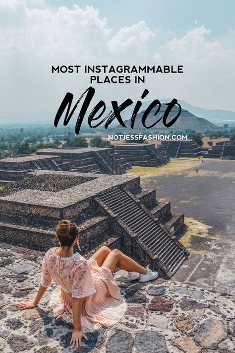 If you’re trekking down to Mexico, here are my top Instagram hot spots in Mexico City and Oaxaca. // Notjessfashion.com Mexico Destinations, Teotihuacan Outfit, Mexico Places To Visit, Mexico City Travel, Mexico Fashion, Outfits Vacation, Visit Mexico, Mexico Vacation, Instagrammable Places