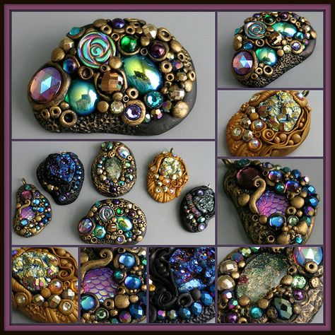 Fimo, Polymer Tutorial, Pins Diy, Jewel Encrusted, Clay Sculpting, Craft Things, Polymer Clay Jewelry Tutorials, Clay Stuff, Clay Texture