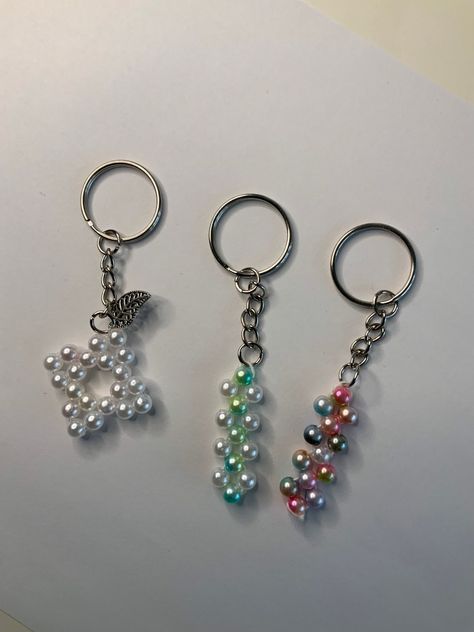 Handmade Pearl Keychains - Etsy UK Backpack Charms Diy, Zest Soap, Pearl Keychain, Keychain Beads, St Ives Cornwall, Backpack Charm, Bracelets Set, Organic Shea Butter, Diy Keychain