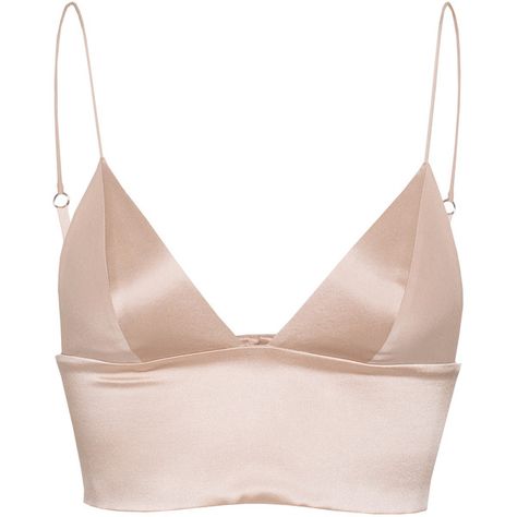 T BY ALEXANDER WANG Triangle Nude Silk bralette ($135) ❤ liked on Polyvore featuring tops, shirts, lingerie, crop tops, underwear and t by alexander wang Triangle Top Dress, Silk Crop Tops, Silk Spaghetti Strap Top, Nude Crop Top, Triangle Crop Top, Lingerie Silk, Lingerie Bralette, Spaghetti Strap Shirt, Silk Bralette