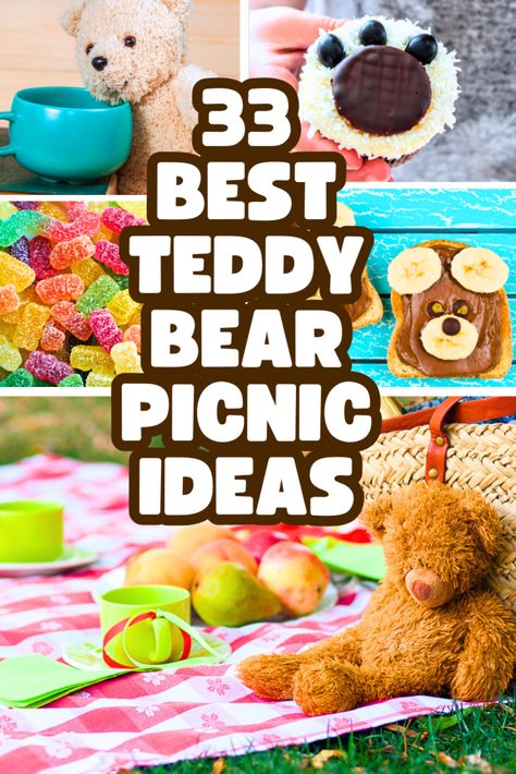 Teddy Bear Picnic Party Ideas - fun bear themed party for preschool teddy bear party, outdoor bear picnic birthday party for kids, or cheap and easy summer family activity. Fun teddy bears picnic ideas for preschoolers and up! #teddybears #teddybearpicnic #bearparty #beartheme Teddy Bears Picnic Food, Bear Picnic Birthday Party, Bear Themed Party, Picnic Party Ideas, Teddy Bear Picnic Birthday Party, Teddy Bear Picnic Birthday, Best Teddy Bear, Teddy Bear Picnic Party, Picnic Activities