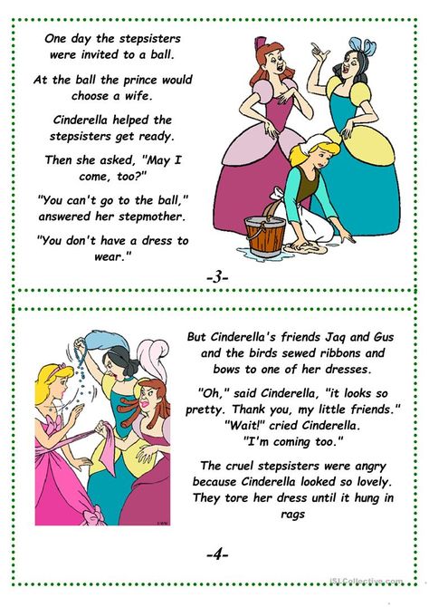 Cinderella (a fairy tale) - English ESL Worksheets for distance learning and physical classrooms Cinderella Story For Kids, Cinderella Story Book, Short Fairy Tales, Cinderella Fairy Tale, Reading Cards, Short Stories For Kids, Fairy Tales For Kids, A Cinderella Story, Anime Vs Cartoon