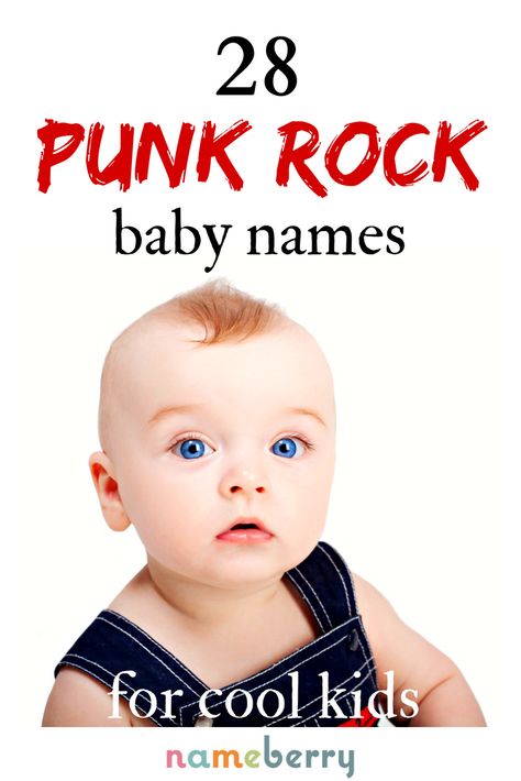Are you punk enough? From Iggy to Velvet, we're loving this list of edgy punk rock baby names, inspired by some of the greatest rockers of all time. If cool, unique baby names are your thing, you'll find some iconic options here! Punk Nursery Ideas, Punk Rock Nursery Ideas, Punk Rock Nursery, Rock And Roll Baby Names, Punk Names, Rockstar Nursery, Punk Baby Girl, Rock And Roll Nursery, Goth Baby Names