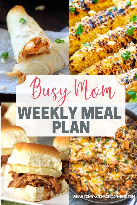 Week Supper Ideas, Dinner Meal Plans For The Week Families, Dinner Meal Prep For The Week Families, Easy Meal Plans For The Week, Dinner Plans For The Week, Weekly Meal Plan Family, Easy Weekly Meals, Everyday Dinners, Family Meal Prep