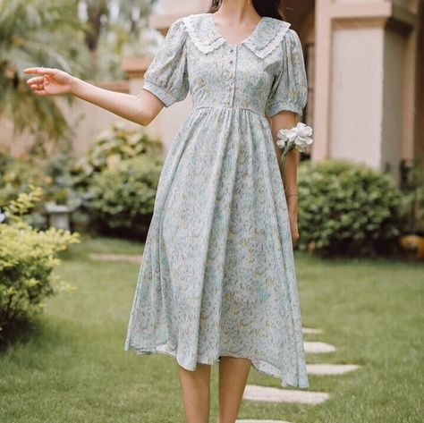 Style Inspiration Cottagecore, Cottegecore Dress, Cottegcore Aesthetic Outfits, Cottagecore Aesthetic Dress, Vintage Outfits For Women, Vintage Cottagecore Dress, Vintage Outfits Women, Farm Girl Style, Cottagecore Fashion Dresses