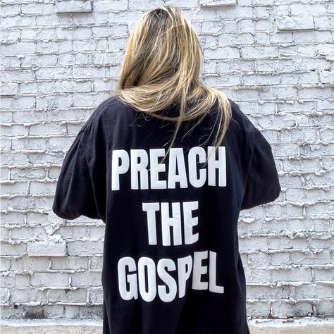 Unisex Black Tee Preach The Gospel T Shirt Graphic Christian Tees, Citizen Of Heaven, Clothes To Buy, Preach The Gospel, Christian Clothing Brand, Christian Accessories, Jesus Clothes, Christian Shirts Designs, Church Shirt