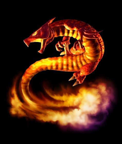 Fire Salamander Art - Ogre Battle 64 Art Gallery Ogre Battle, Fire Salamander, Dragon's Lair, 3d Tattoo, Red Lion, D D Characters, Monster Design, Dragon Art, Character Designs