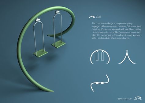 Playground Swing, Playgrounds Architecture, Fasad Design, Playground Swings, Detail Arsitektur, مشروعات العلوم, Swing Design, Desain Lanskap, Children Park