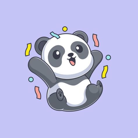 Happy Panda Cartoon, Cute Panda Cartoon Kawaii, Kawaii Panda Drawing, Panda Cartoon Drawing, Panda Art Illustration, Panda Cute Drawing, Panda Easy Drawing, Panda Art Cute, Panda Cute Cartoon