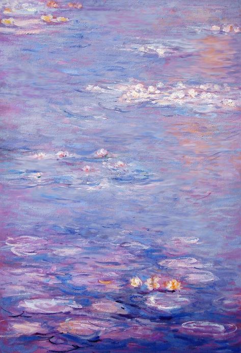 822x1200 Cool Colour Temperature - Water lilies by Claude Monet uses colours ... Monet Wallpaper, Claude Monet Water Lilies, Istoria Artei, Claude Monet Art, Claude Monet Paintings, Monet Water Lilies, Monet Art, Monet Paintings, Seni Cat Air