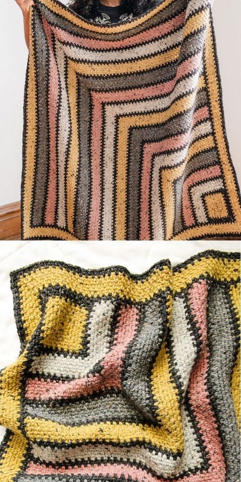 Crochet Blanket Wallpaper, Crochet Blanket Strips, Crochet Cotton Throw Blanket, Colorblock Crochet Blanket, Geometric Crochet Blanket Pattern, 2 Tone Crochet Blanket, Crochet Scrap Blankets Free Patterns, Crochet Multicolor Blanket, Multicolored Crochet Blanket