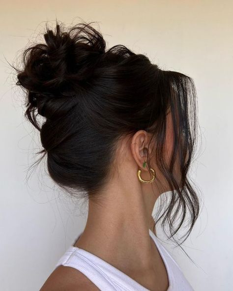 Bun Hairstyle, Bridesmaid Hair Inspo, High Updo, Wedding Hair Up, Bridesmaid Hair Makeup, Guest Hair, High Hair, Up Dos For Medium Hair, Wedding Guest Hairstyles