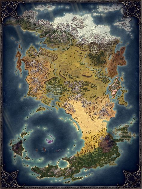 The new World | Inkarnate - Create Fantasy Maps Online Map Sketch, Fantasy City Map, Fantasy Map Making, Rpg World, Dnd World Map, World Map Design, Fantasy World Map, Dungeons And Dragons Classes, Fantasy Maps