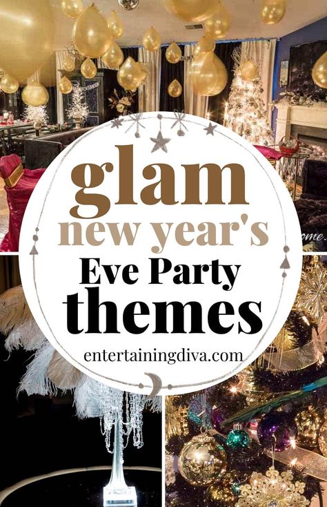 New Years Event Decor, New Year’s Eve House Party Decor, New Years Eve Decorations Ideas Diy, New Year’s Eve Birthday Party, New Years Eve Party Food Ideas, New Year’s Eve Decoration Ideas, New Year’s Eve Theme Party, Themed New Years Eve Party Ideas, New Year’s Eve Party Theme Ideas