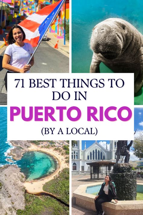 A Puerto Rico local’s list of the best things to do in Puerto Rico. All the popular attractions plus hidden gems and activities only locals know about! San Juan, Puerto Rico Pink Salt Flats, Puerto Rico Attractions, Puerto Rico Adventure, Best Places To Visit In Puerto Rico, Puerto Rico Places To Visit, Puerto Rico Must Do, Best Things To Do In Puerto Rico, Travel To Puerto Rico