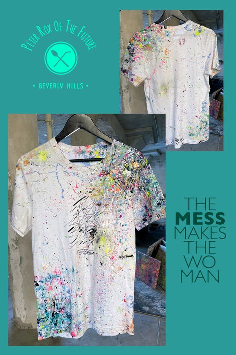 Diy Shirt, Paint Splatter Shirt, Artsy Shirt, Design Kaos, Word Shirts, Paint Shirts, Neon Painting, La Art, Painted Jeans