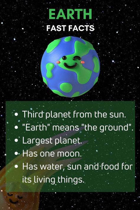 Solar System Lessons, Earth For Kids, Solar System Facts, Fun Facts About Earth, Earth And Solar System, Solar System Projects For Kids, Solar System Worksheets, Solar System Activities, Facts About Earth