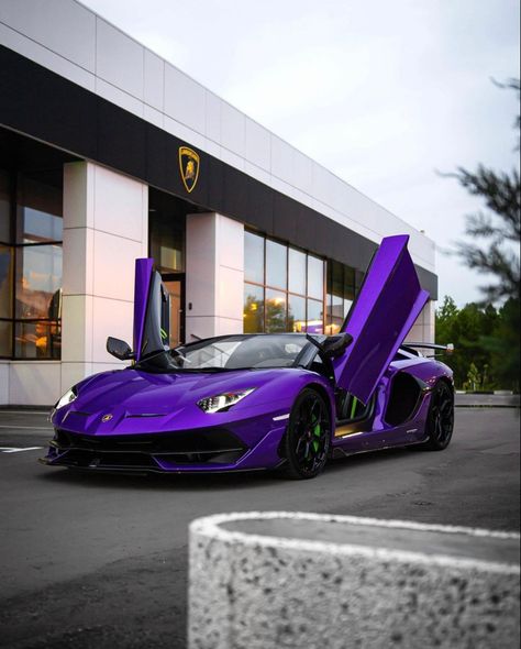 Tumblr, Bugatti Purple, Lamborghini Aventador Purple, Lamborghini Purple, Purple Ferrari, Tesla Car Aesthetic, Cool Lamborghini, Purple Lamborghini, Lamborghini Svj