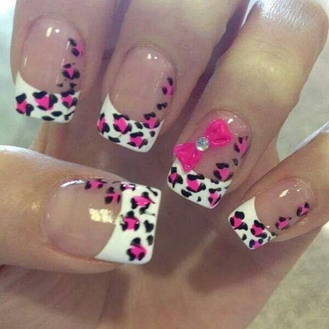 50 Cheetah Nail Designs | Cuded Cheetah Nails, Cheetah Nail Designs, Cheetah Print Nails, Bow Nail Art, Filmy Vintage, Light Pink Nails, Leopard Print Nails, Cute Nail Art Designs, Phoebe Buffay