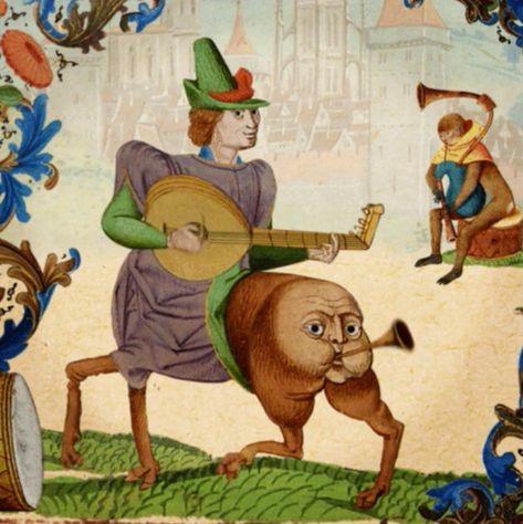 Why So Many Medieval Manuscripts Depict Butt Trumpets? Medieval Funny Art, Weird Medieval Guys, Weird Medieval Art, Medieval Art Illustration, Medieval Creatures, Weird Artwork, Medieval Illustration, Funny Medieval, Medieval Memes