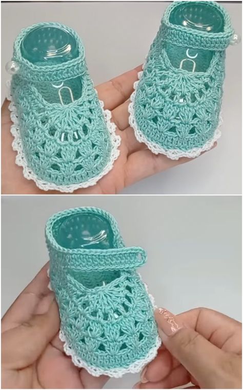 Crochet Shoes For Baby Step By Step Tutorial - We Love Crochet Diy Crochet Shoes, Crochet Baby Shoes Tutorial, Crochet Baby Shoes Free Pattern, Crocheted Baby Booties, Baby Shoes Diy Pattern, Baby Shoes Tutorial, Baby Shoes Diy, Crochet Baby Booties Pattern, Crochet Shoes Pattern