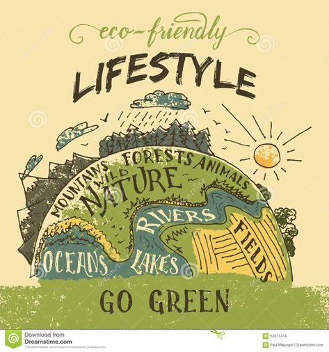 Eco friendly lifestyle concept. Go green eco poster Go Green Poster Design, Save Mother Earth Poster, Go Green Poster, Green Poster Design, Go Green Posters, Poster Agama, Save Earth Posters, Recycle Poster, Eco Friendly Lifestyle