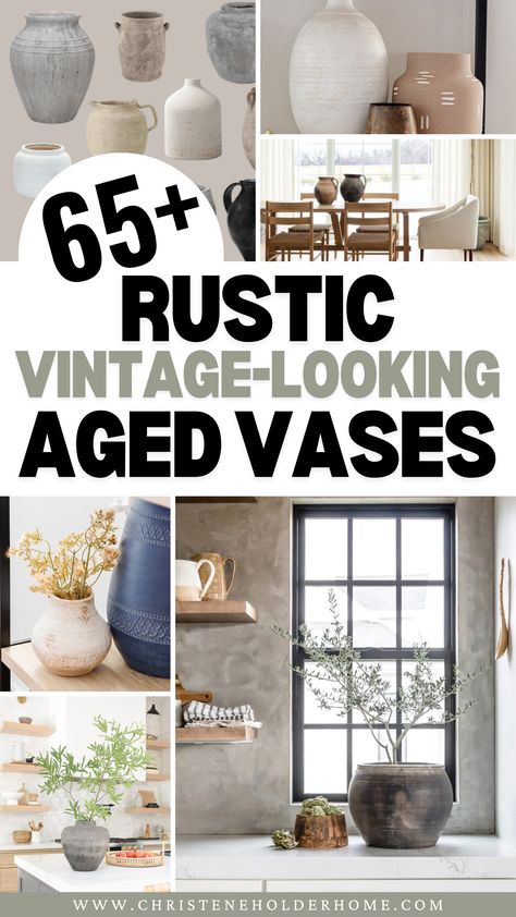 Discover over 65 rustic, vintage-looking aged vases perfect for adding charm and character to your home decor. Whether you’re on a budget or looking to splurge, our curated collection offers a variety of styles and price points to suit any taste. From elegant centerpiece vases to charming accent pieces, find the perfect aged vase to enhance your living space. Click now to explore and shop the best rustic vintage-looking aged vases for any budget! Aged Vase, Centerpiece Vases, Elegant Centerpiece, Stone Vase, Elegant Centerpieces, Vase Centerpieces, Vases And Vessels, Creative Home, Accent Pieces