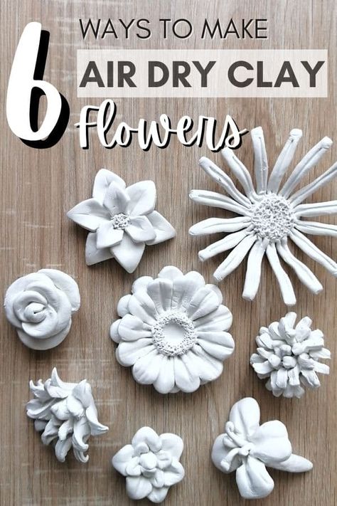 Fimo, Upcycling, Air Dry Clay Projects For Adults, Diy Clay Frame, Easy Adult Crafts Simple Diy Ideas, Airdryclay Ideas, Air Dry Clay Flowers, Easy Air Dry Clay, Make Air Dry Clay