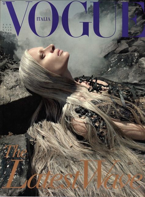 Remembering Franca Sozzani: Her Best Italian Vogue Covers Photos | W Magazine Vogue Editorial, Makeup Artist Website, Franca Sozzani, Kristen Mcmenamy, Italian Vogue, Vogue Magazine Covers, Oil Spill, Peter Lindbergh, Fashion Cover