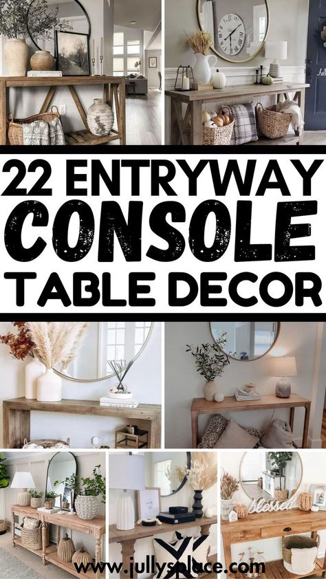 entryway table decor, entryway table ideas, entryway console table decor, console table decor ideas Decoration For Entry Table, Entryway Counter Ideas, Entryway Wall Decor With Mirror, Upstairs Hallway Table Decor, Elegant Console Table Decor, Square Console Table, Books For Entryway Table, How To Decorate Entrance Table, Console Table Decoration Ideas