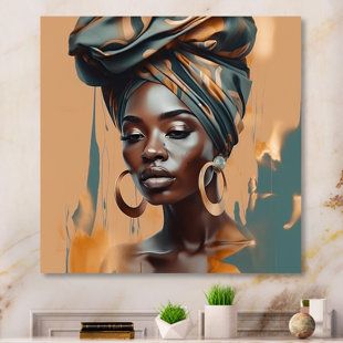 Wall Decor Canvas, African American Woman, Contemporary Portrait, Black Picture Frames, Beautiful Figure, Gold Picture Frames, American Woman, Frame Wall Decor, African American Women