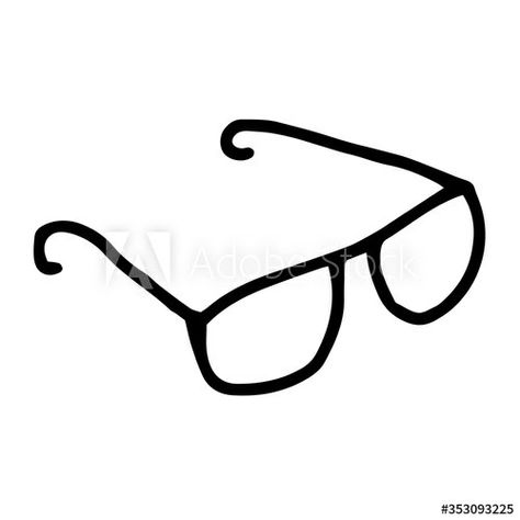 Simple Glasses Drawing, Eyeglasses Drawing, Glasses Doodle, Drawing Glasses, How To Draw Glasses, Glasses Sketch, Glasses Drawing, Minimal Pictures, Glasses Tattoo