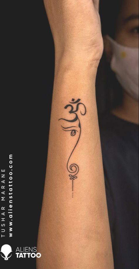 Tatoos Woman On Hand, Ganesha Tattoos For Women, Om Ganesha Tattoo Small, Tiny Ganesha Tattoo, Simple Ganesha Tattoo, Tatoos Woman Hand Words, Wrist Tattoo For Woman, Life Timeline Tattoo Ideas, Hindu God Tattoo For Women