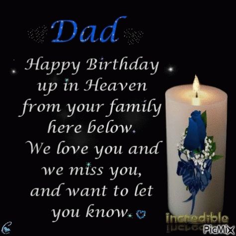 Happy Birthday In Heaven Happy Birthday Dad GIF - Happy Birthday In Heaven Happy Birthday Dad Missing Dad - Discover & Share GIFs Happy Birthday In Heaven Dad, Dad In Heaven Birthday, Happy Heavenly Birthday Dad, Birthday In Heaven Quotes, Birthday Wishes In Heaven, Dad In Heaven Quotes, Birthday Wishes Sms, Fathers Day In Heaven