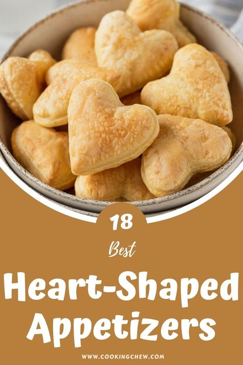 Valentine Appetizers For Kids, Heart Shaped Savory Food, Heart Shaped Valentines Food, Heart Shaped Bruschetta, Heart Appetizers Valentines Day, Heart Shaped Foods For Valentines Day, Heart Shaped Crescent Rolls, Bridal Shower Skewers, Valentine Foods Appetizers