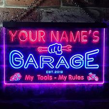 Dual Color LED Neon Light Signs — Way Up Gifts Man Cave Lighting, Home Garage, Custom Garages, Recording Studios, Garage Signs, Store Window, Garage Tools, Man Cave Garage, Led Neon Lighting