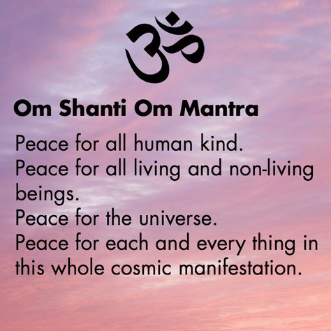 Om Shanti Peace Om Shanti Quotes, Buddhist Mantra, Om Mantra, Sanskrit Mantra, Healing Mantras, Om Shanti, Yoga Tutorial, Om Shanti Om, Yoga Mantras