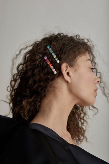 Viva la glam! These grown-up barrettes are the least expensive way to elevate your look. Naturally Curly Hair Updo, Natural Curly Hair Care, Long Natural Curly Hair, Lelet Ny, Luxury Hair Accessories, Curly Hair Updo, Clip Hairstyles, Glowing Complexion, Curly Hair Care