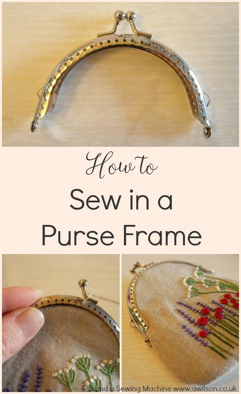 How To Sew In a Purse Frame - Clutch Purse Pattern, Simple Purse, Coin Purse Pattern, Coin Purse Tutorial, Purse Tutorial, Purse Frame, How To Make Purses, Sewing Bags, Frame Purse